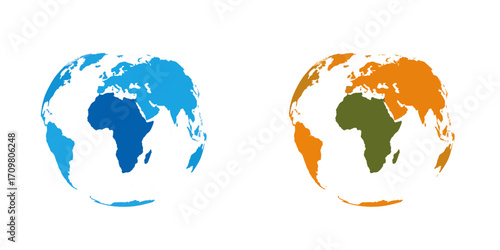 Abstract globe design with a paper-cutout aesthetic, ideal for branding projects about worldwide networking and communication.

