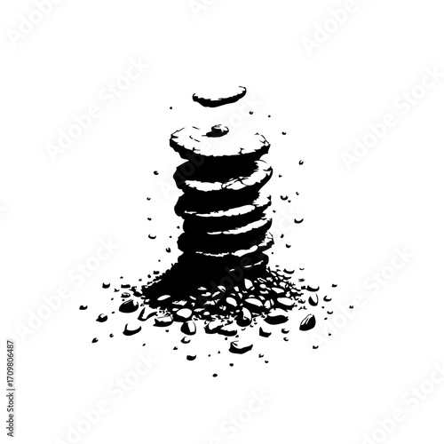 Monochrome cookie cascade a graphic depiction of deliciousness in an arrangement of sweet treats