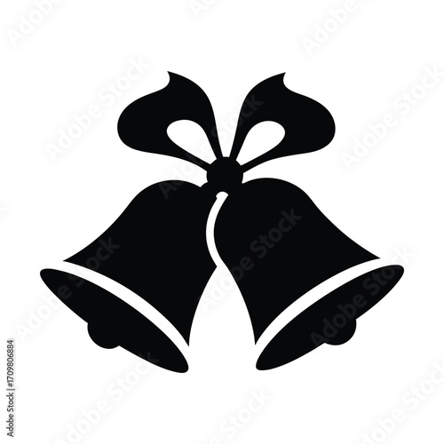 Download christmas bells vector graphic illustration with ribbon bow for holiday design needs