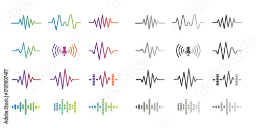 Futuristic sound wave pulse visualization for tech UI and science of hearing concepts. Abstract data transmission graphic.


