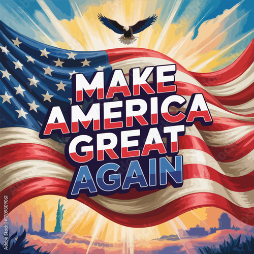 Make America Great Again vector sticker illustration