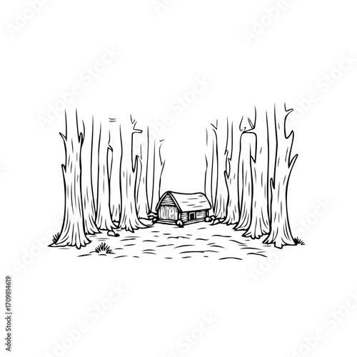 Secluded woodland cabin retreat a tranquil escape nestled among towering trees a peaceful haven