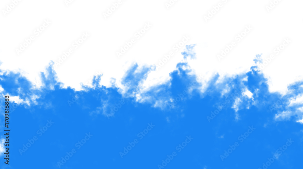 Obraz premium Abstract blue watercolor or ink wash with soft, feathered edges on a clean white background.