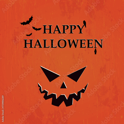 Scary gloomy red halloween background - illustration