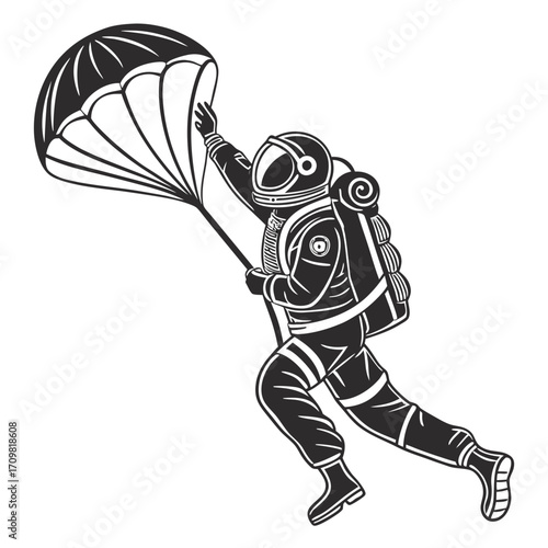 black and white cartoon illustration of a man