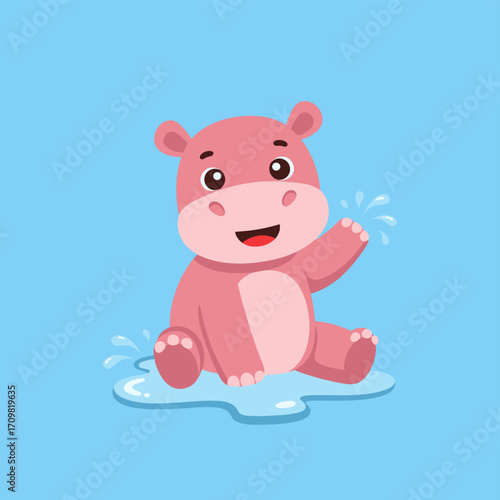 Cute Vector of Pink Bear