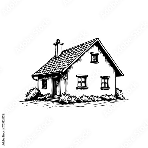 Whimsical dwelling illustration a charming retreat for inspiration featuring a cozy home drawing