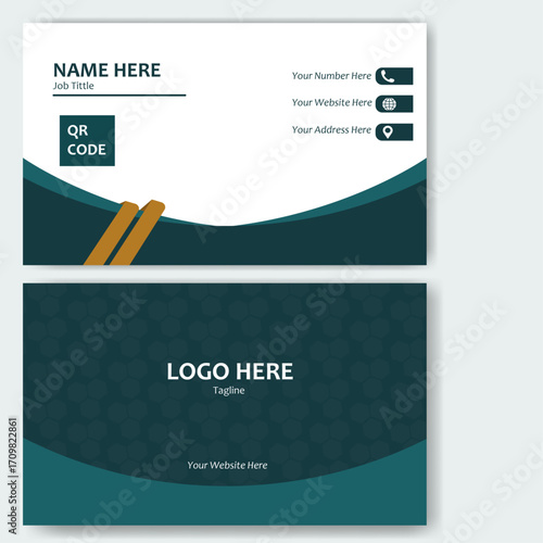 Creative Minimalist Visiting Card Design Layout in Vector Format