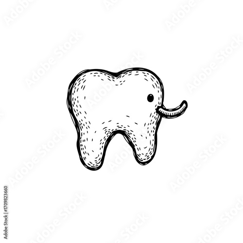 Whimsical molar imagination, the playful tooth design combining dental health with the charming