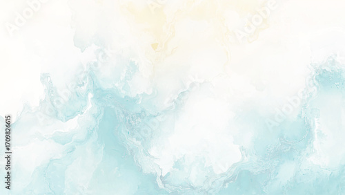 Sky blue Aquarelle paint paper textured canvas element, hand drawn watercolor illustration, painting soft blue textured on wet white paper, Light sky blue brush painted watercolor background.