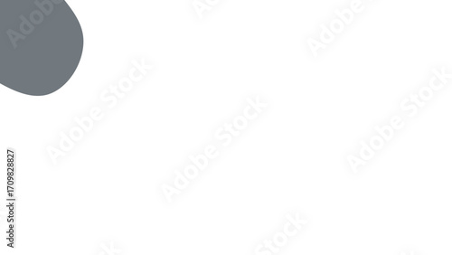Clean white background with a smooth, organic grey shape in the upper left corner, offering a simple, minimalist design element or copy space.