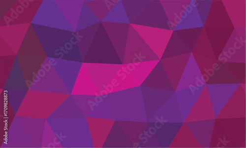 Polygon mesh surface reveals shades of magenta, purple, and plum in geometric harmony