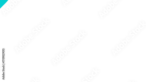 Minimalist white background with a dynamic turquoise abstract geometric shape, ideal for creative projects, modern designs, or copy space.