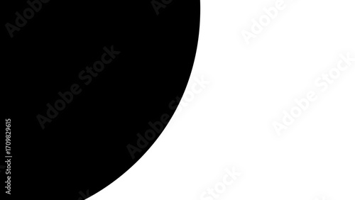Minimalist black and white curved abstract design, offering strong contrast and negative space for clean, contemporary visual communication.