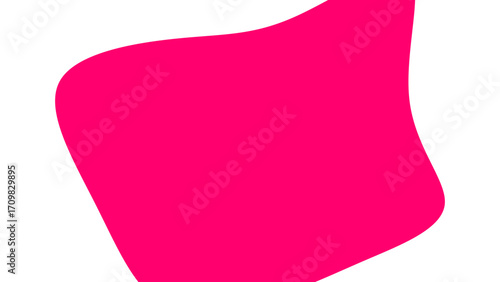 Vibrant fuchsia abstract wavy shape on a pure white background, providing a dynamic and modern graphic resource for contemporary design, branding, or digital content.