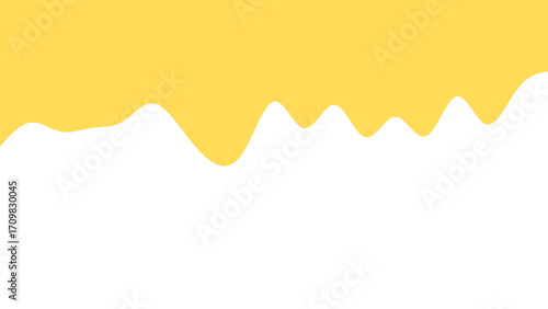 Vibrant yellow organic shape flowing smoothly over a crisp white background, offering a clean, modern aesthetic for design projects or creative advertising.