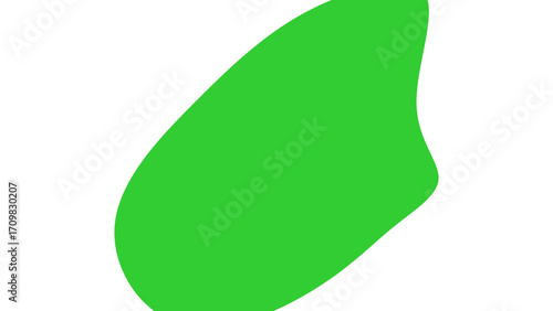 Vibrant green abstract irregular shape on a clean white background, ideal for graphic design, modern art, and digital projects.