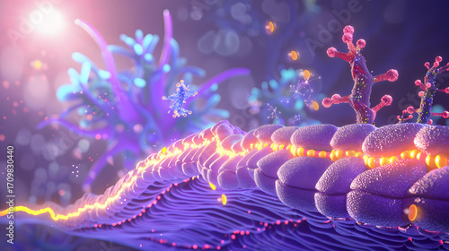 Cell membrane, A 3D illustration of a cell membrane focus