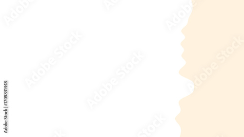 Abstract background featuring a wavy, organic line separating pure white from a soft light beige tone, ideal for design, branding, or presentations.