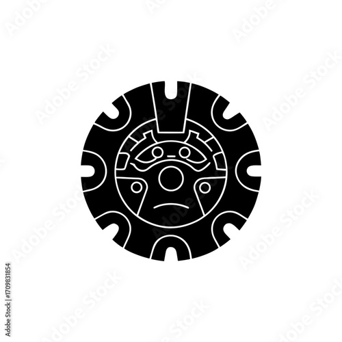 creative details Aztec Calendar icon vector illustration