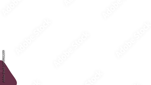 Minimalist abstract design with a deep maroon, organic curve on a clean white background, offering modern graphic versatility.