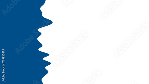 Abstract blue wavy border on a clean white background, providing modern graphic design space for various creative and corporate projects.