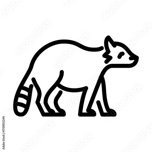 raccoon side view outline icon. racoon black line illustration