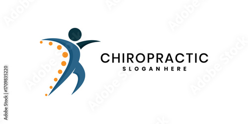 Abstract chiropractic logo with human and spine