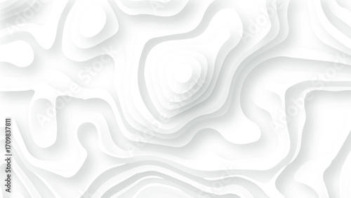  Grey abstract wave shapes. Paper cut background. Vector art