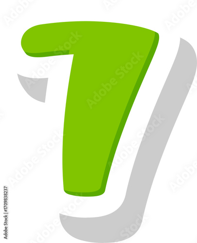 Number 1 Colorful Cartoon Style Bold Rounded Shape White Outline Playful Fun Design for Kids Education Birthday Poster Classroom Sticker