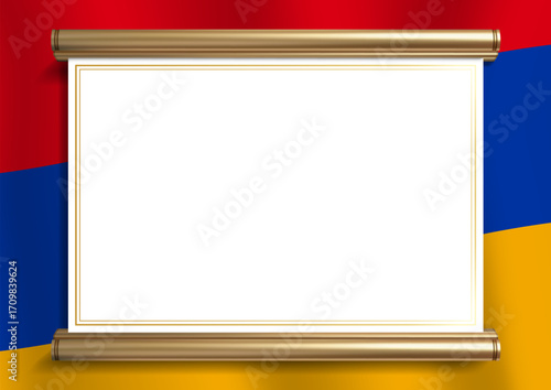 horizontal frame and border with Armenian flag