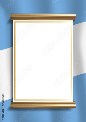 vertical frame and border with Argentine flag