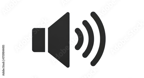 Isolated speaker icon audio waves broadcasting sound volume notification sign communication