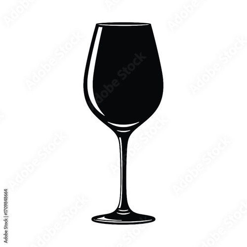 Elegant silhouette of a wine glass stemware for beverage enjoyment and sophistication silhouette