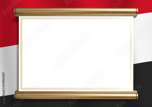 horizontal frame and border with Egyptian flag