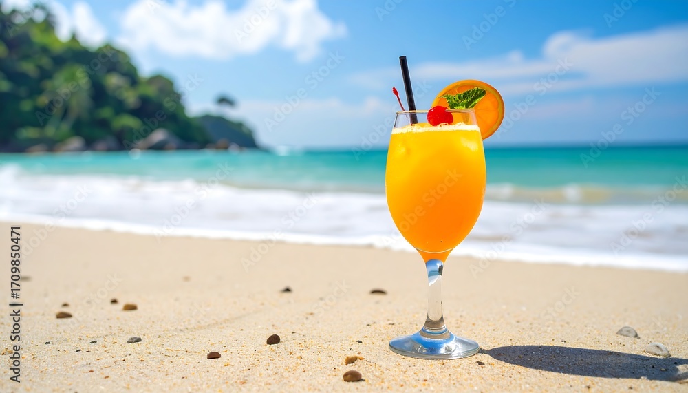 Obraz premium Tropical beach drink