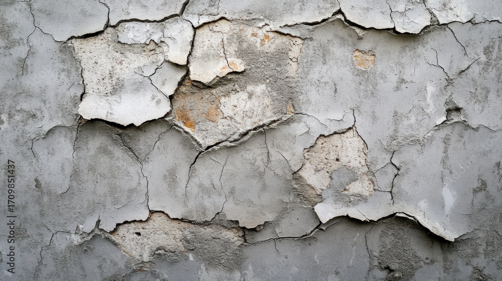 Fototapeta premium Abstract Cracked concrete wall broken wall at the outside cement corner that effected with earthquake and collapsed ground,wall with crack texture.