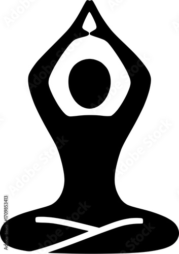 Silhouette of a person meditating in a lotus position, symbolizing relaxation and well-being