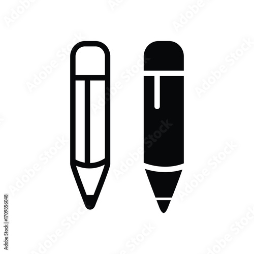 Pencil icon vector logo design template flat style