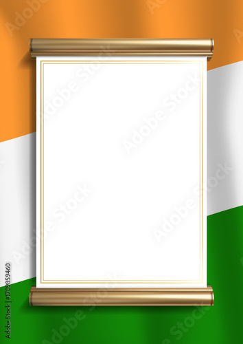 vertical frame and border with Indian flag
