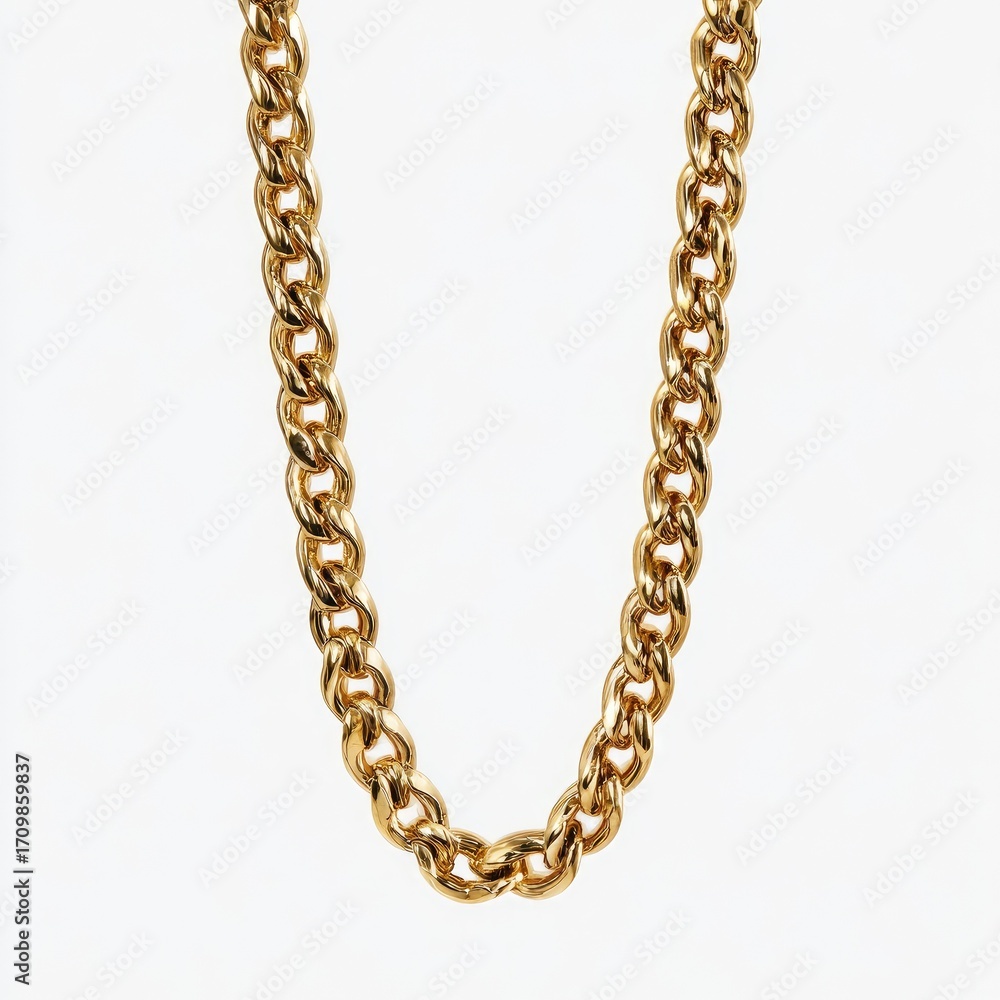 Obraz premium Gold chain necklace, thick and substantial
