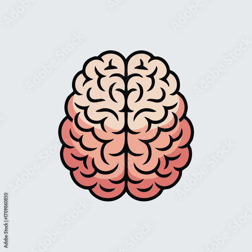 Simple, stylized illustration of a human brain, showing its folds and structure.