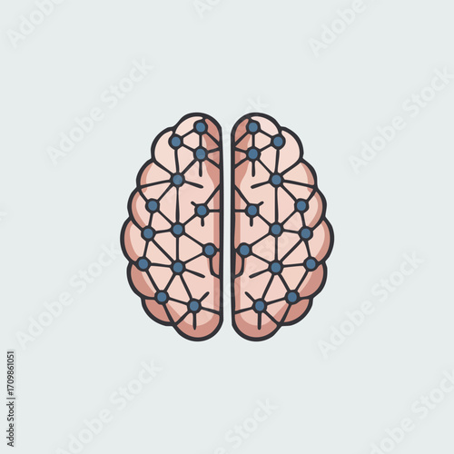 Stylized illustration of a human brain, showcasing interconnected neural pathways.