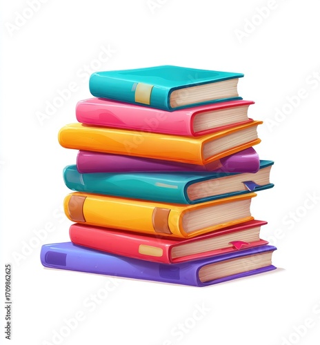 Wallpaper Mural Stack of colorful books (9) Torontodigital.ca