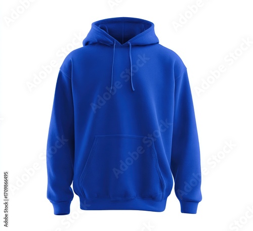 Blank royal blue hoodie, front view (2)