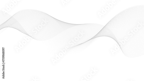 Abstract wave element for design. Digital frequency track equalizer. Stylized line art background. Vector illustration. Wave with lines created using blend tool. Curved wavy line, smooth stripe.