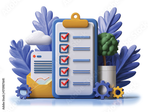 벡터 스타일 체크리스트 인터페이스