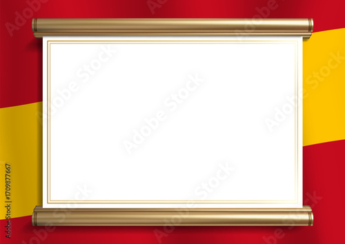 horizontal frame and border with Spanish flag