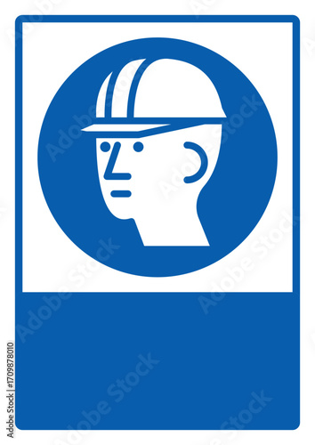 mandatory safety signs_hard hat required your custom message here portrait size a4/a3/a2/a1 v2	 
