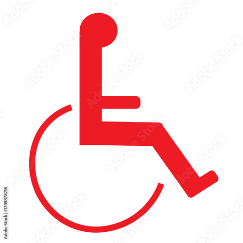 red disabled sign on a white background